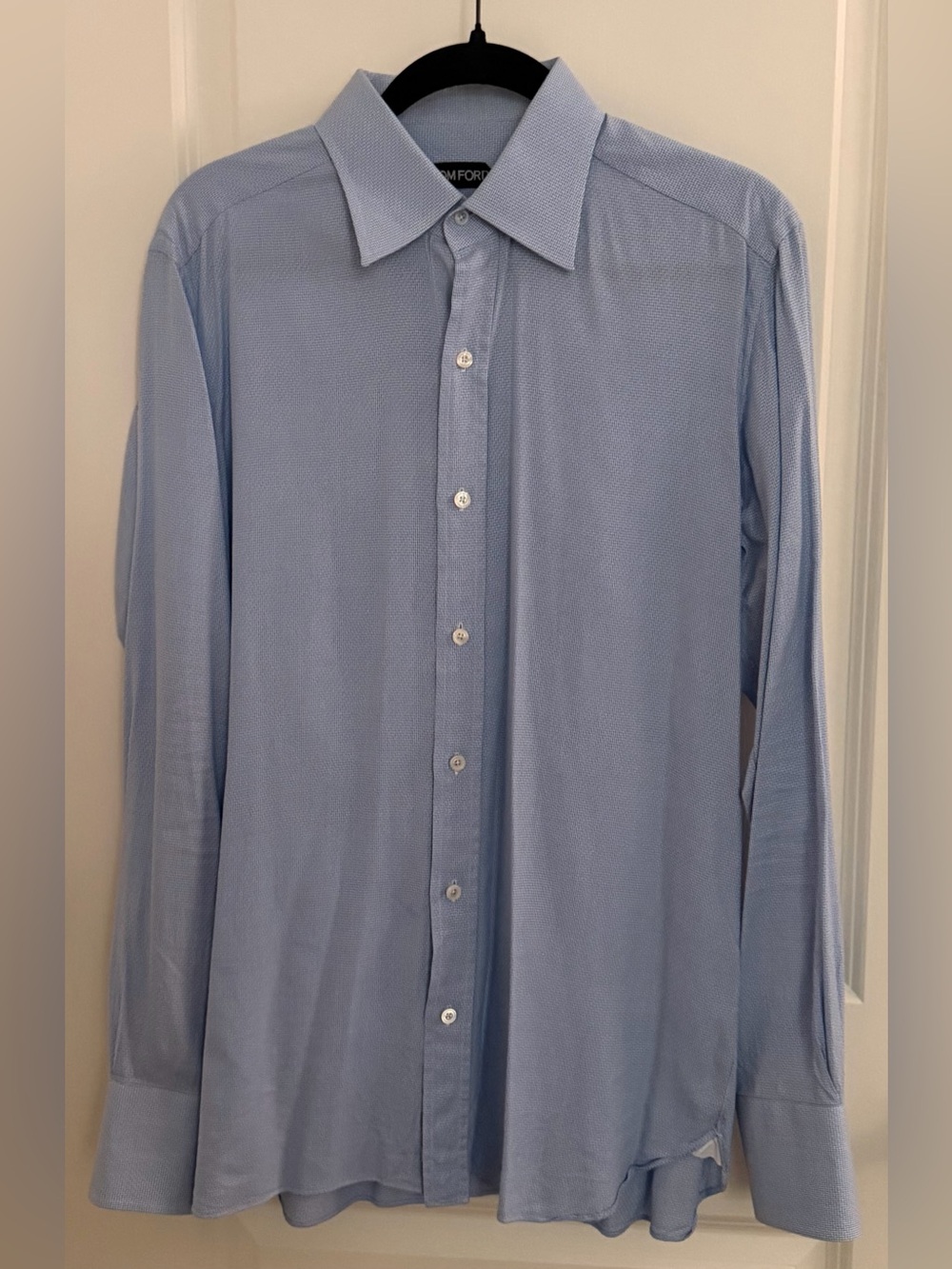 Tom Ford button Cuff Dress Shirt, light blue pattern